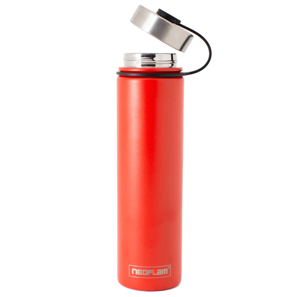 750ml Neoflam Skinny StainlessSteel Double Walled and Vacuum Insulated Water Bottle Red Mahogany