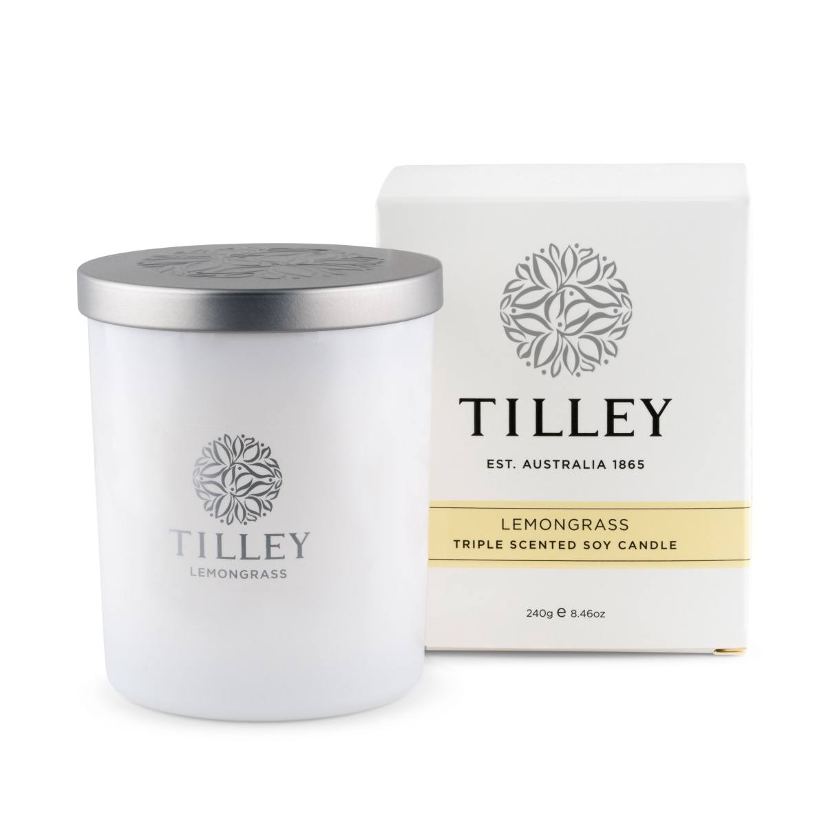 Tilley Classic White Lemongrass Soy Candle 240g