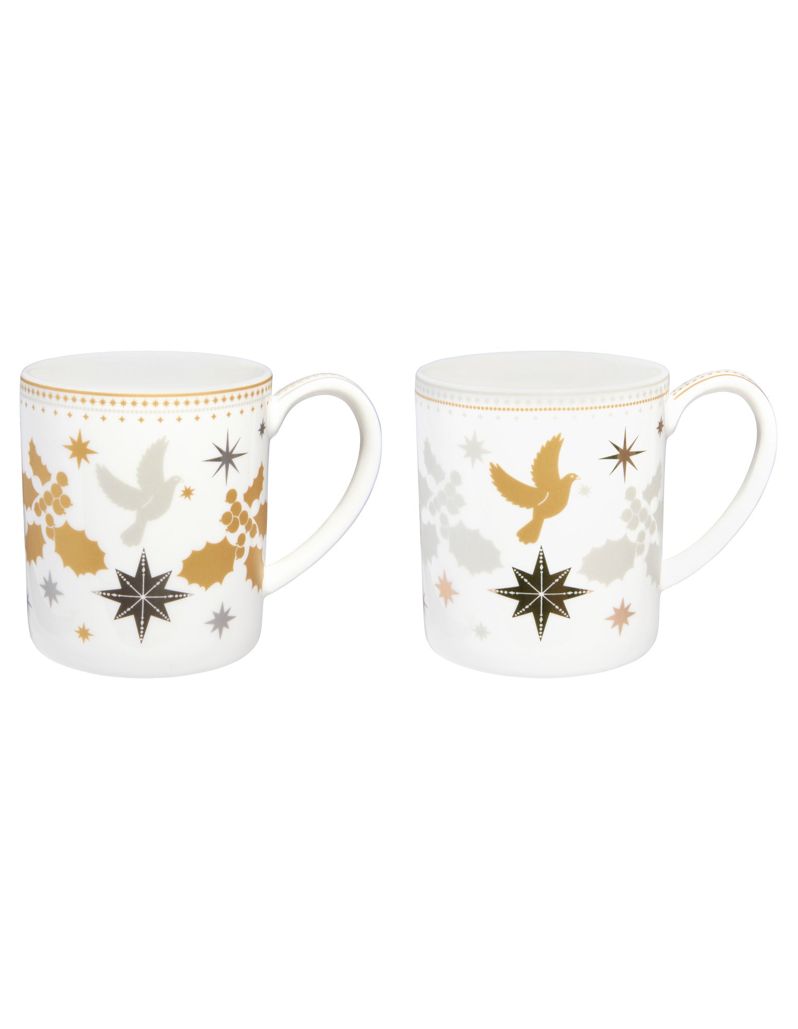 Maxwell & Williams White Christmas Mug 340ML Set of 2 Assorted Gift Boxed