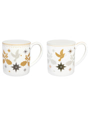 Maxwell & Williams White Christmas Mug 340ML Set of 2 Assorted Gift Boxed