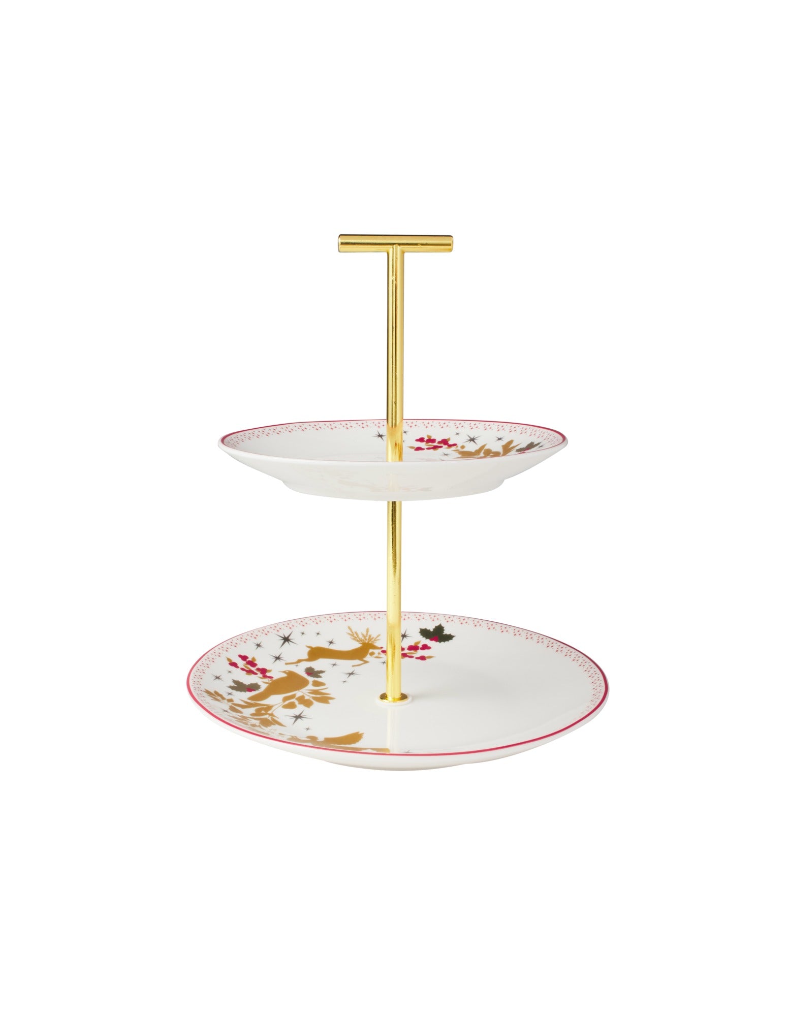 Maxwell & Williams White Christmas 2 Tiered Cake Stand 15/19x22cm Gift Boxed
