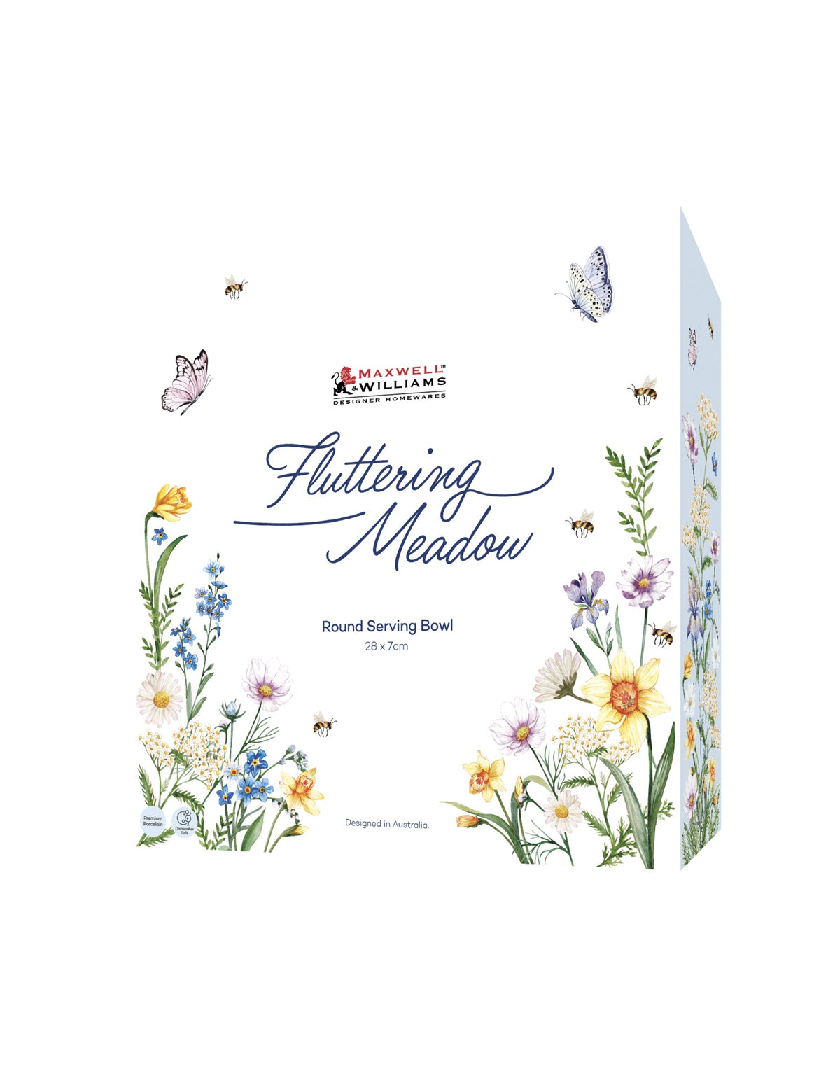 Maxwell & Williams Fluttering Meadow Round Serving Bowl 28x7cm Gift Boxed