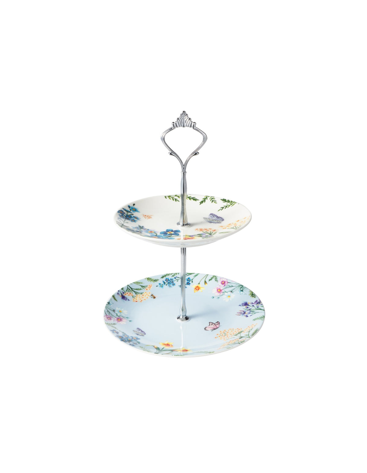 Maxwell & Williams Fluttering Meadow 2 Tiered Cake Stand 15/19x26cm Gift Boxed