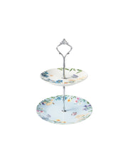 Maxwell & Williams Fluttering Meadow 2 Tiered Cake Stand 15/19x26cm Gift Boxed