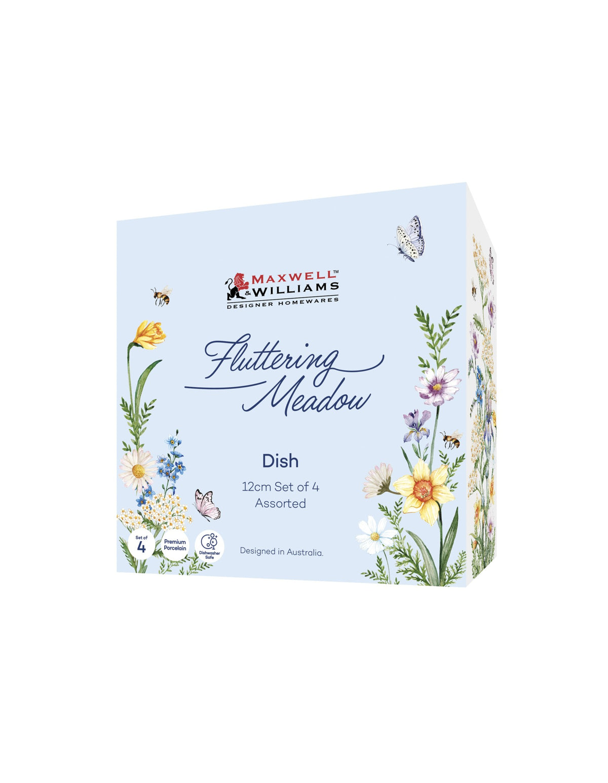 Maxwell & Williams Fluttering Meadow Dish 12cm Set of 4 Assorted Gift Boxed