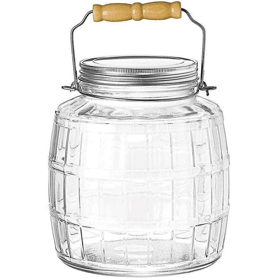 Anchor Hocking® Barrel Jar w/Brushed Metal Lid 3.8L