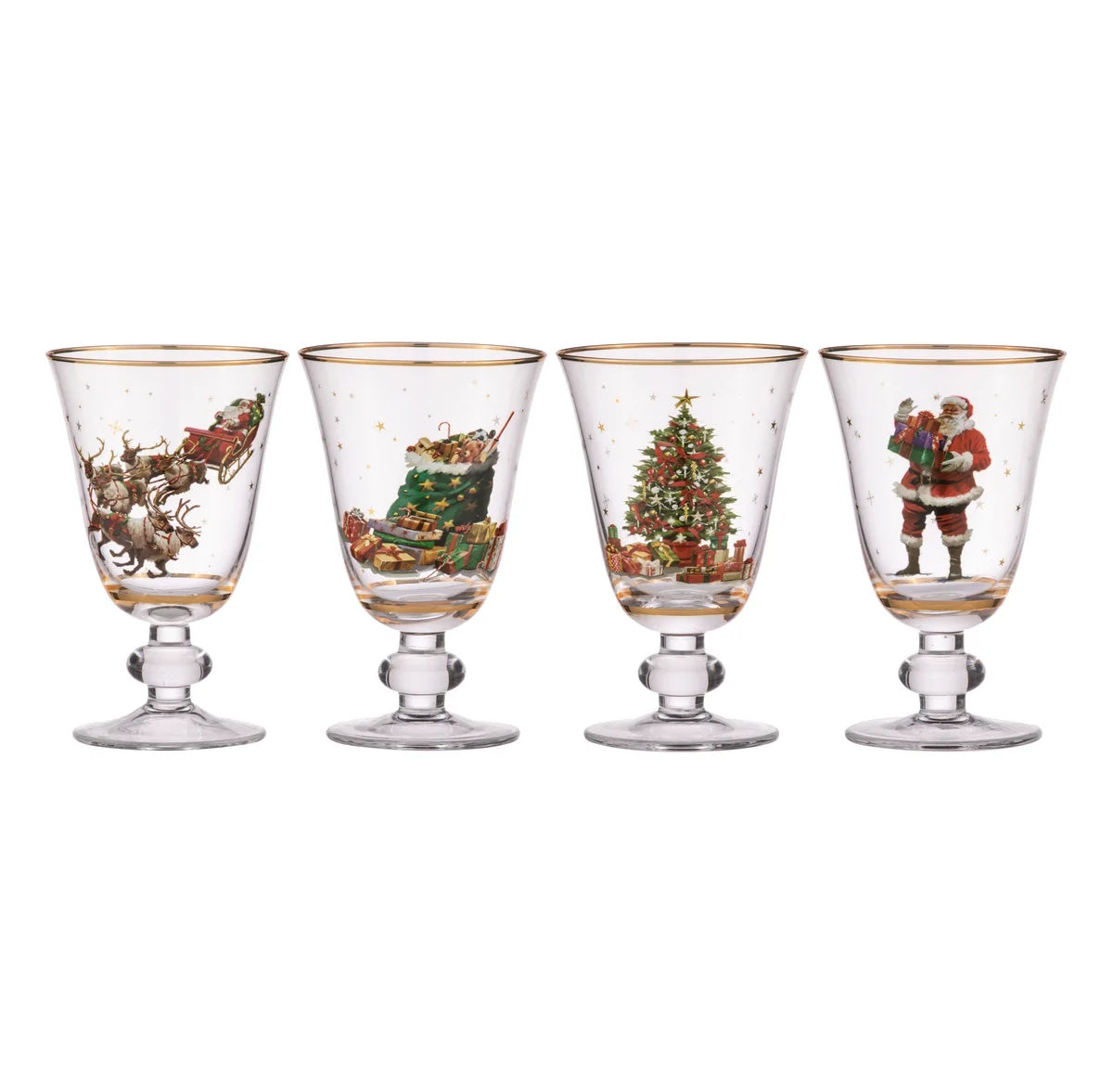 Ashdene Spirit of Christmas 4pk Glass Goblet