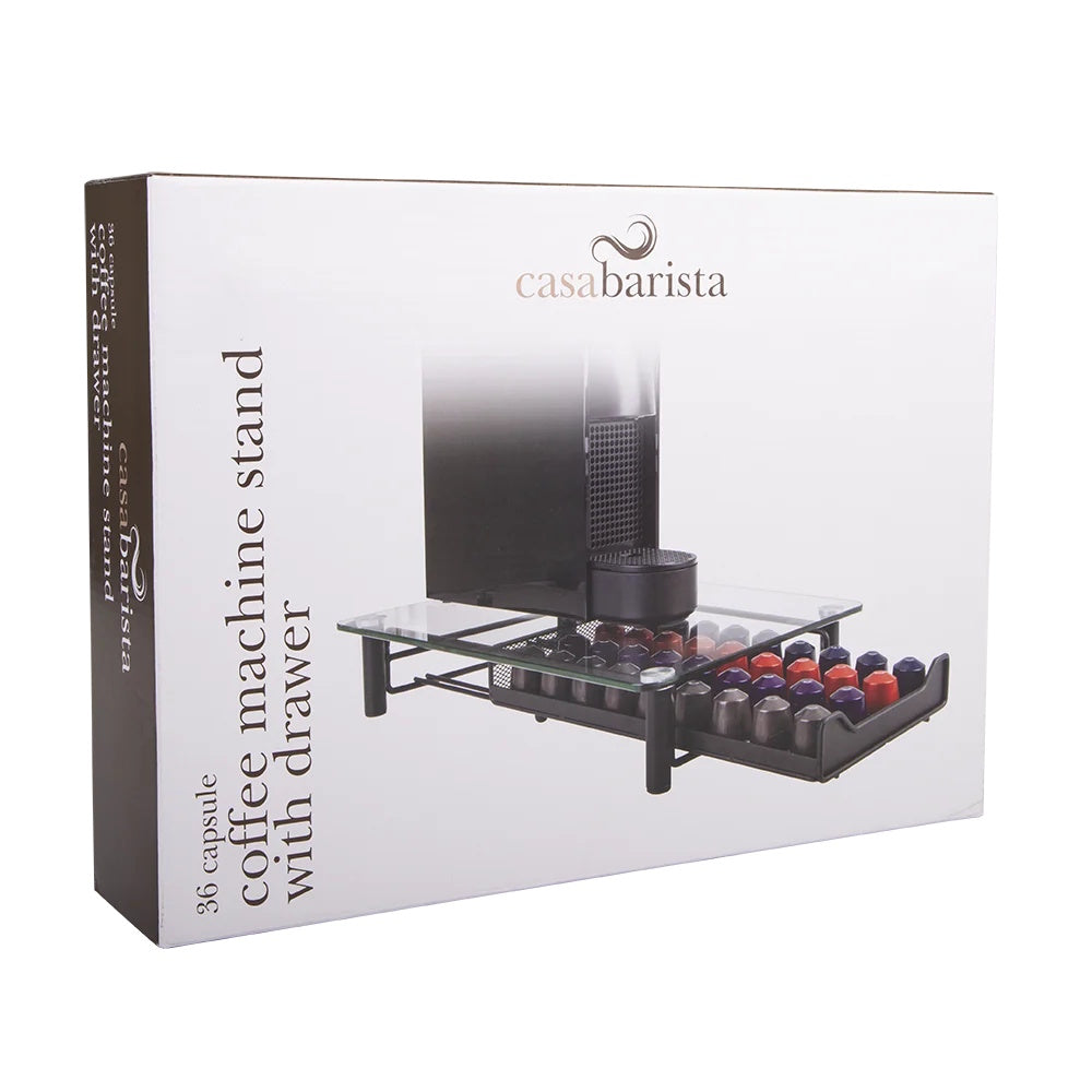 Casa Barista Coffee Machine Stand w/ 36 Capsule Drawer (Nespresso Compatible)