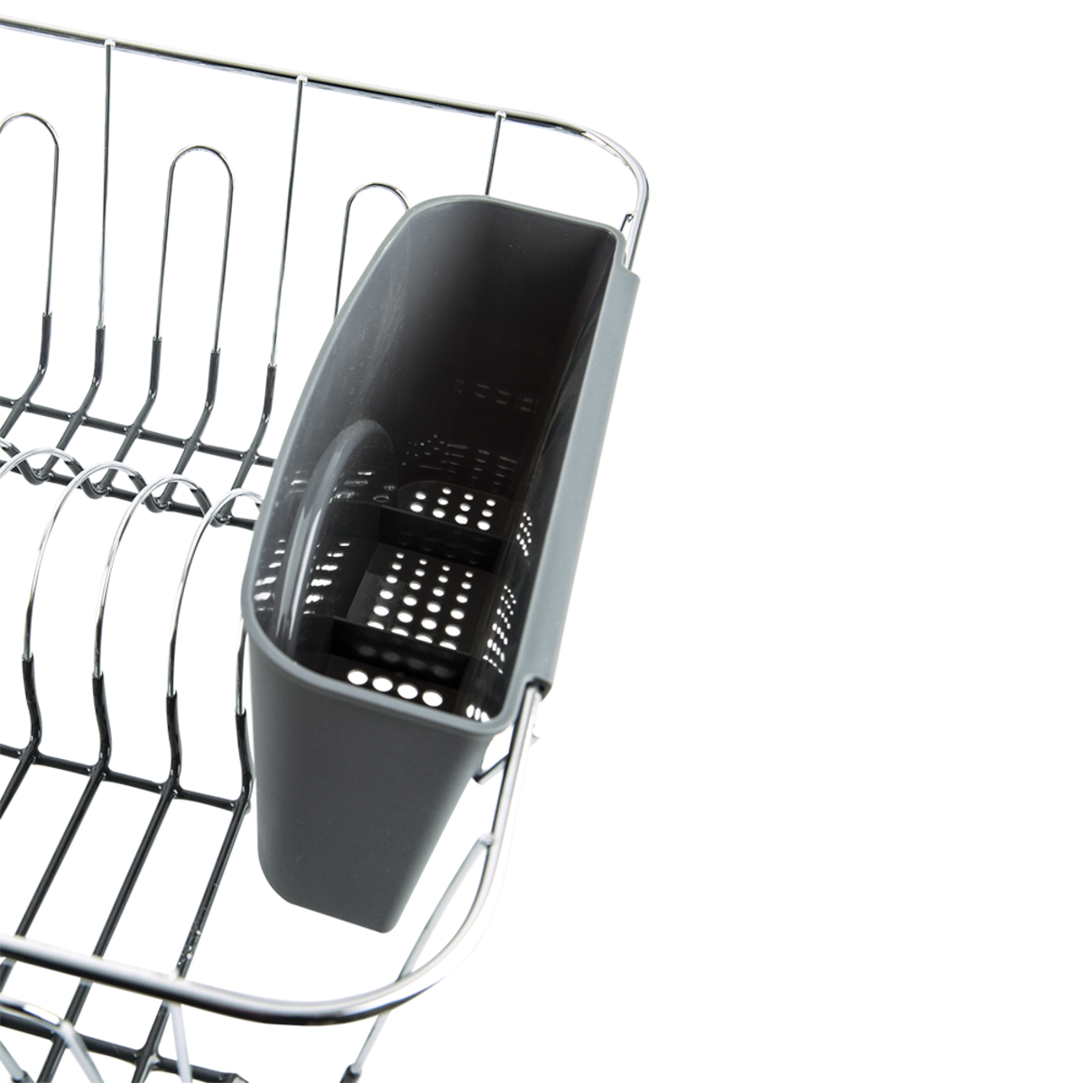 D.line Small Dish Drainer Chrome/Pvc W/ Caddy - Charcoal
