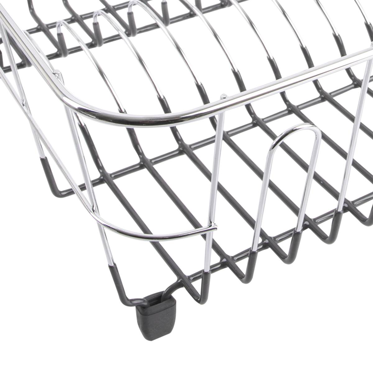 D.line Small Dish Drainer Chrome/Pvc W/ Caddy - Charcoal