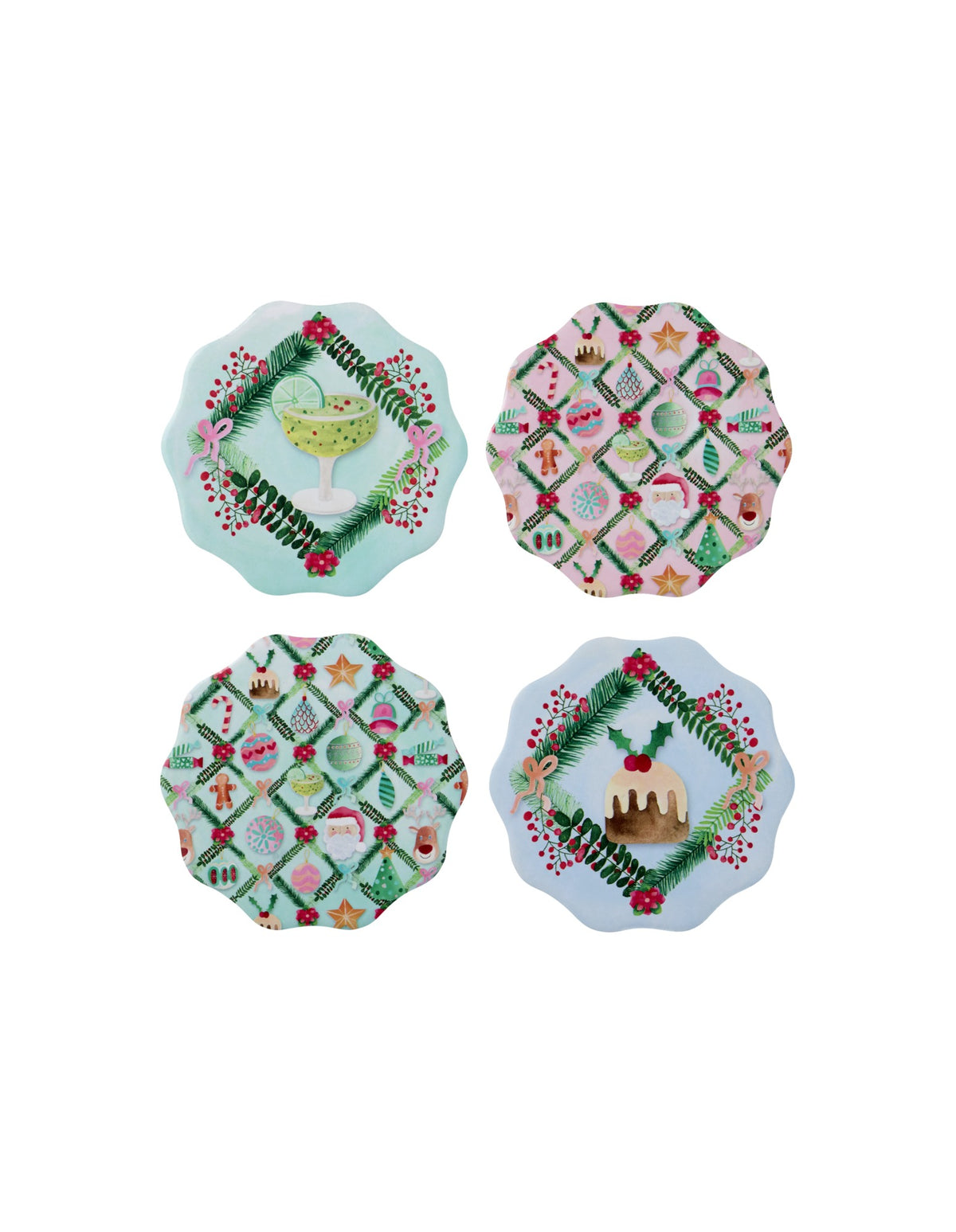 Maxwell & Williams Tis The Season Ceramic Coaster 10cm Set of 4 Gift Boxed