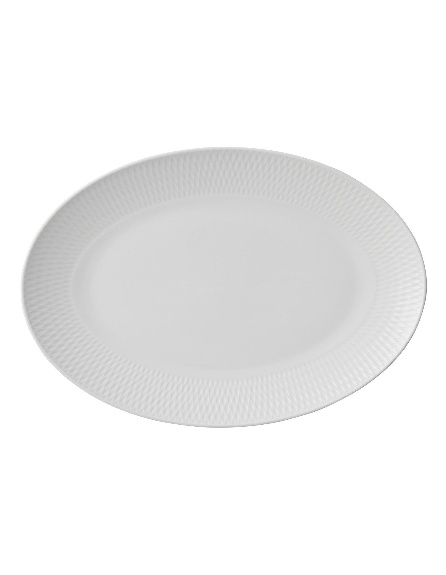 Maxwell & Williams White Basics Diamonds Oval Platter 36x25cm Gift Boxed