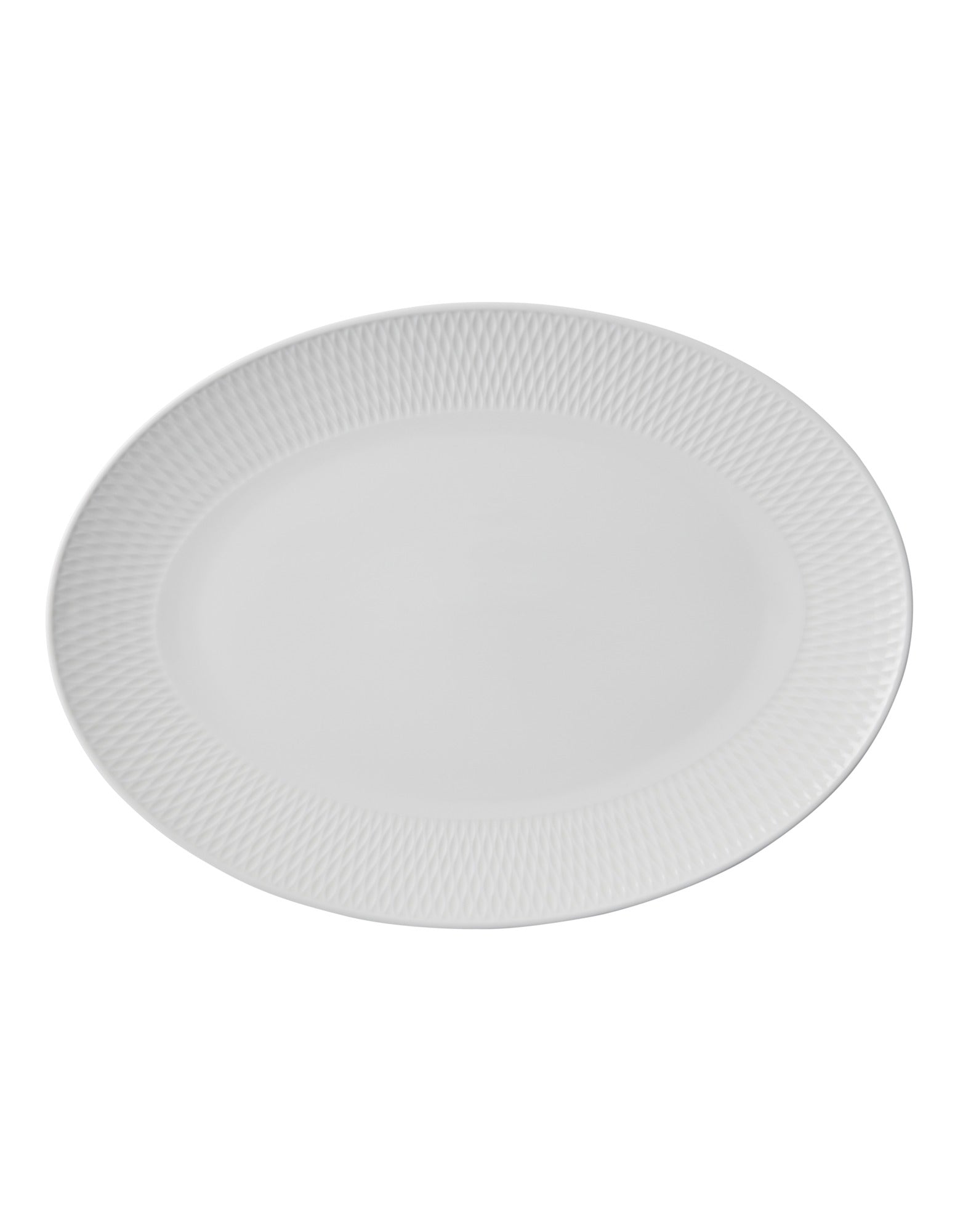 Maxwell & Williams White Basics Diamonds Oval Platter 44x32cm Gift Boxed