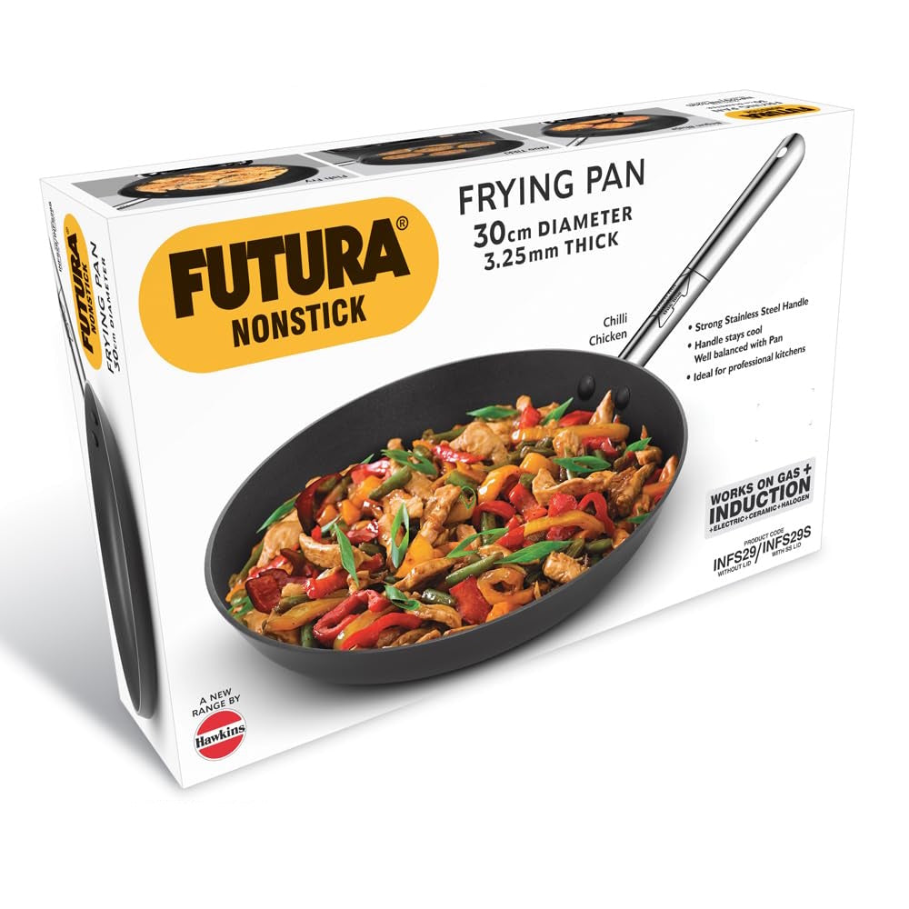 Hawkins Futura 29 cm Frying Pan, with Stainless Steel  Lid (INFS29S)