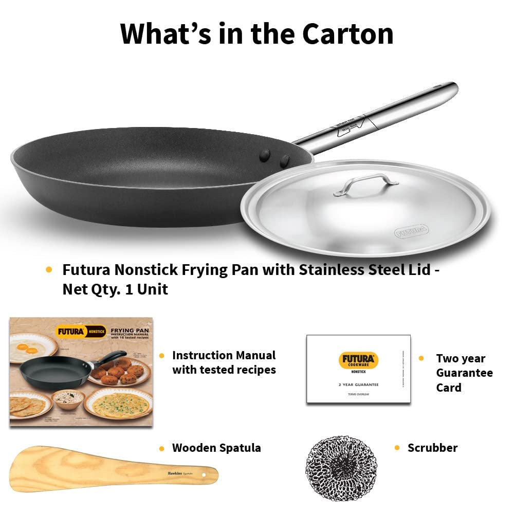 Hawkins Futura 29 cm Frying Pan, with Stainless Steel  Lid (INFS29S)