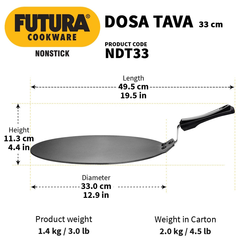 Hawkins Futura Nonstick Dosa Tawa (33cm) NDT33