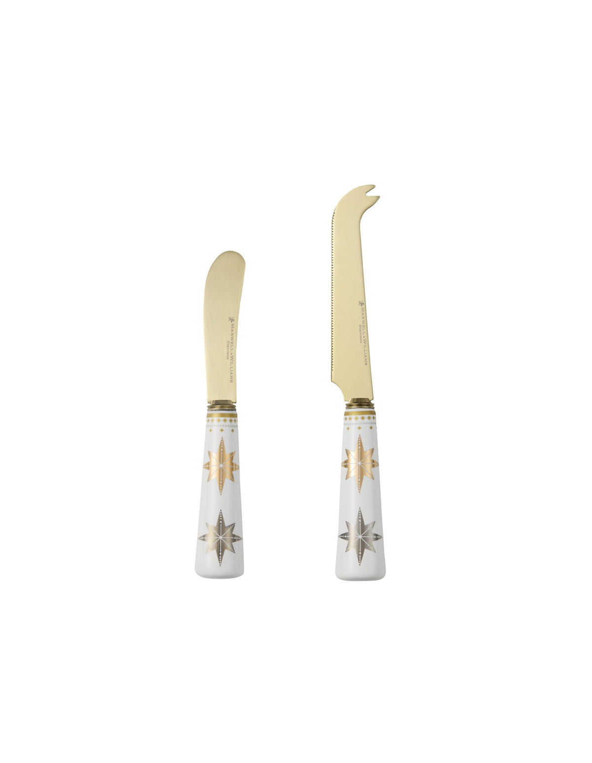 Maxwell & Williams White Christmas Spreader & Cheese Knife Set Gift Boxed