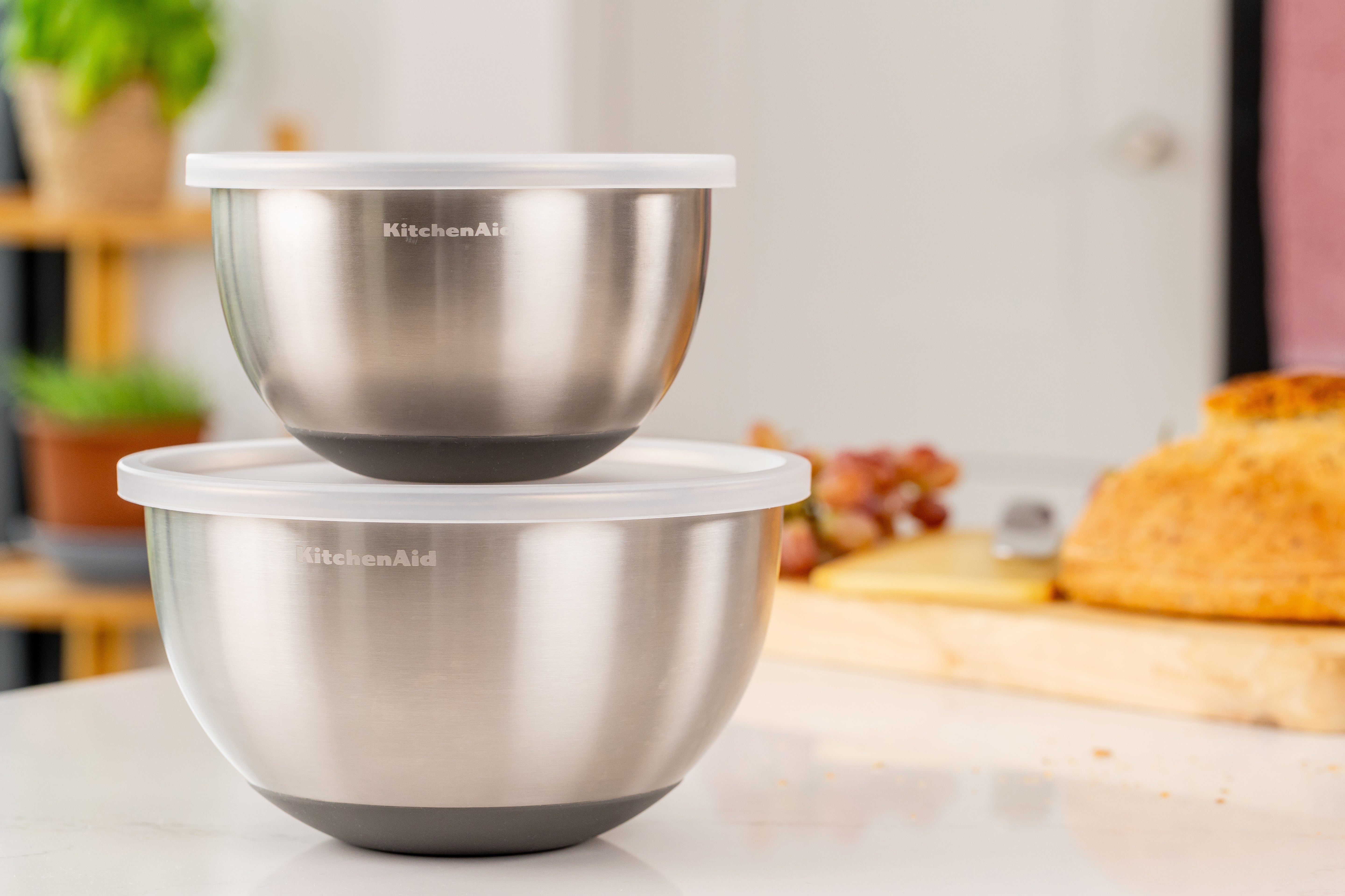 KitchenAid – Stainless Steel Mixing Bowls with Lids Set of 2