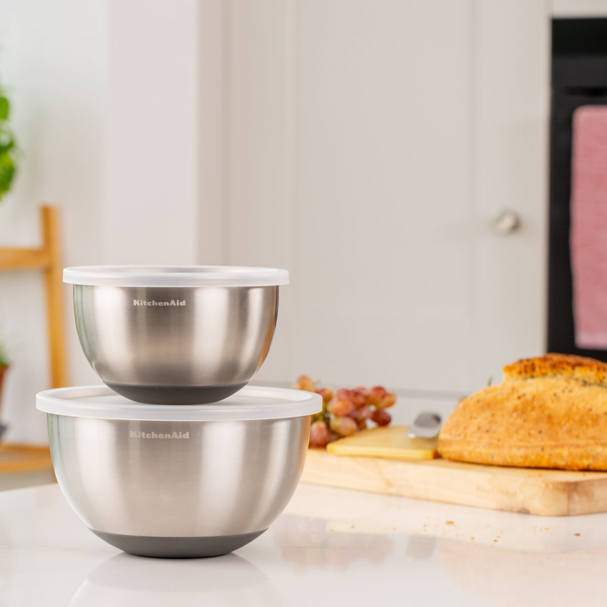 KitchenAid – Stainless Steel Mixing Bowls with Lids Set of 2
