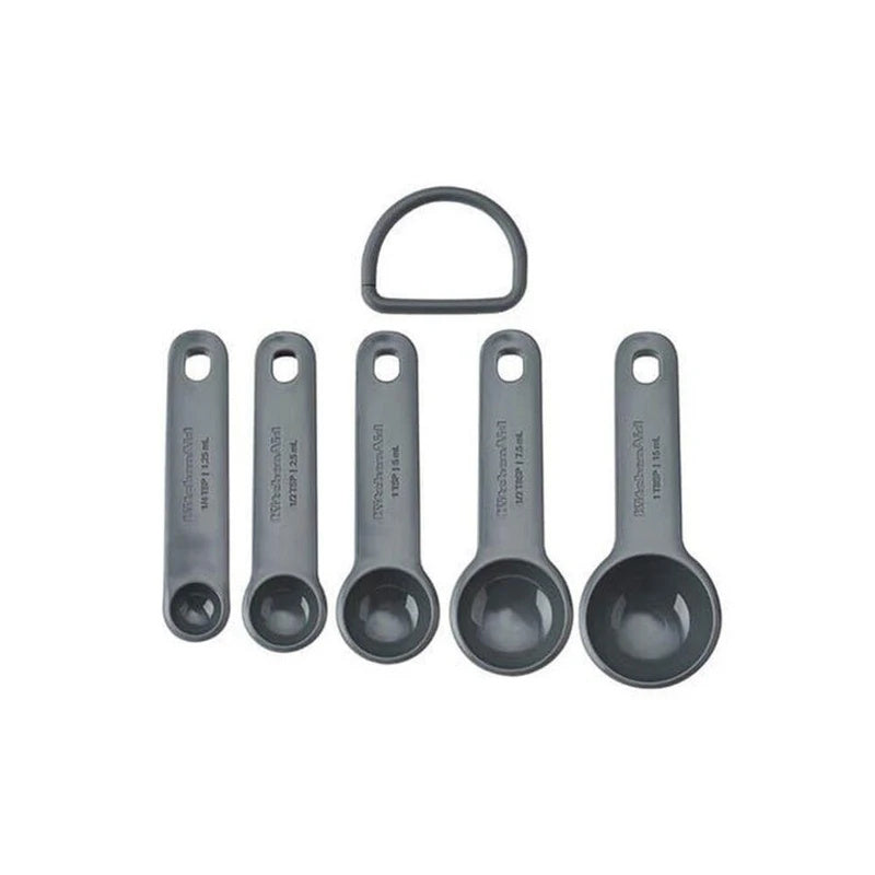 KitchenAid 5pc Measuring Spoons Cooking Utensil Charcoal Grey
