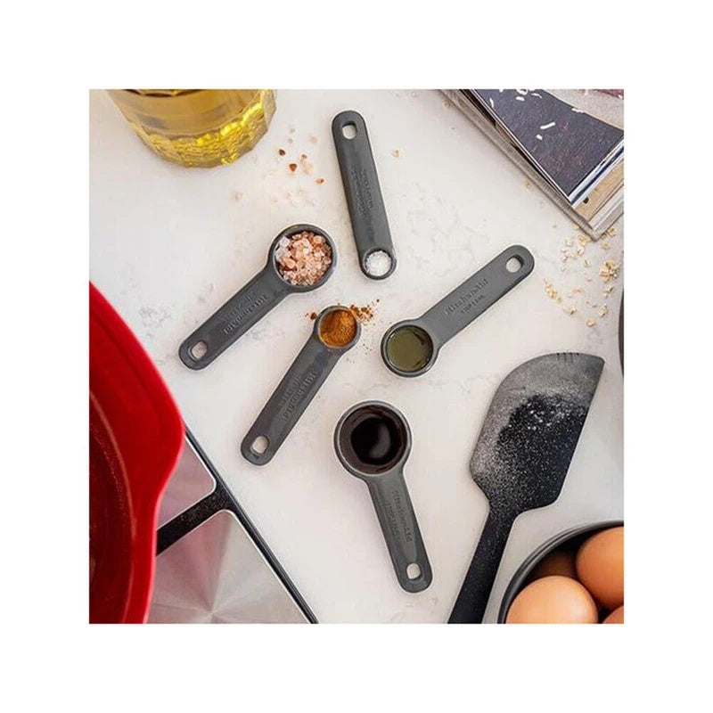 KitchenAid 5pc Measuring Spoons Cooking Utensil Charcoal Grey