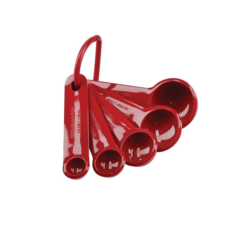 KitchenAid Plastic Measuring Spoons Set - Empire Red 5pc