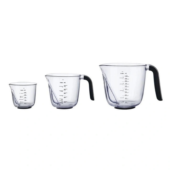 Kitchenaid Set of 3 Angled Measuring Jugs in Onyx Black