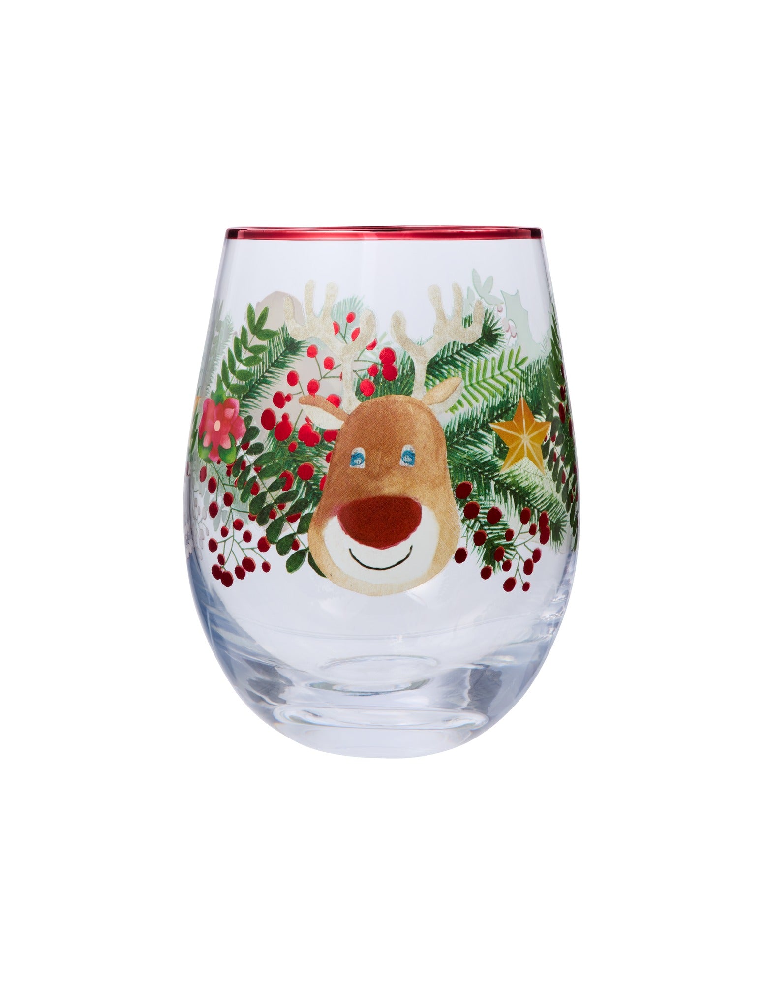 Maxwell & Williams Tis The Season Stemless Glass 550ML Set of 2 Assorted Gift Boxed