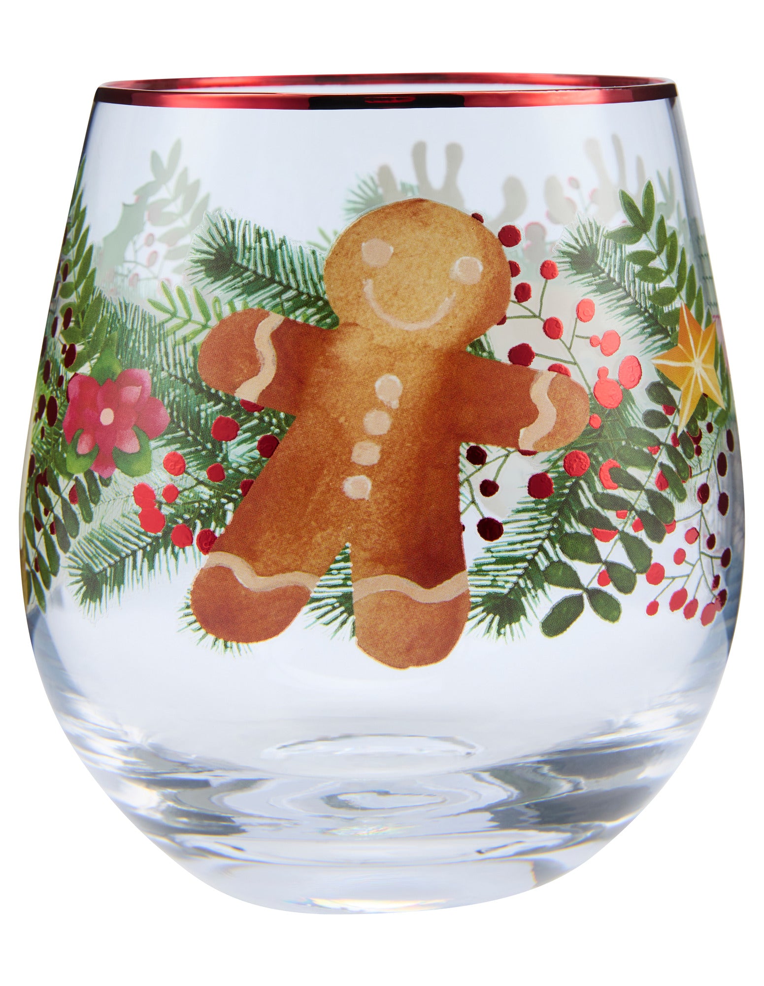 Maxwell & Williams Tis The Season Stemless Glass 550ML Set of 2 Assorted Gift Boxed