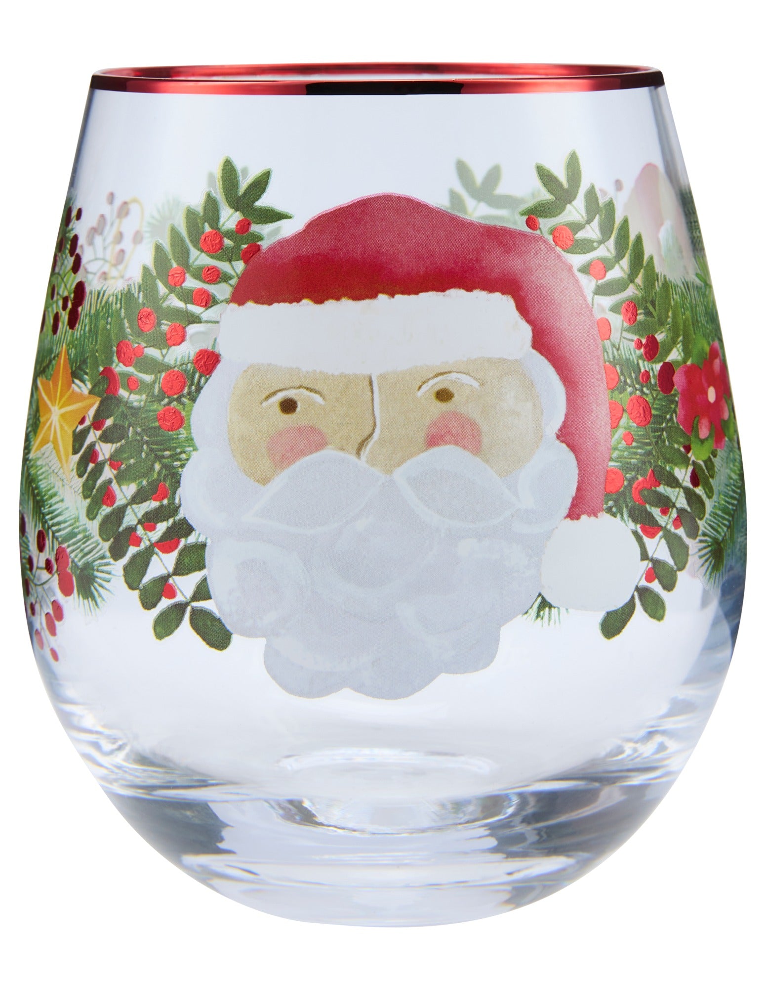 Maxwell & Williams Tis The Season Stemless Glass 550ML Set of 2 Assorted Gift Boxed