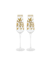 Maxwell & Williams White Christmas Prosecco Glass 240ML Set of 2 Gold Gift Boxed