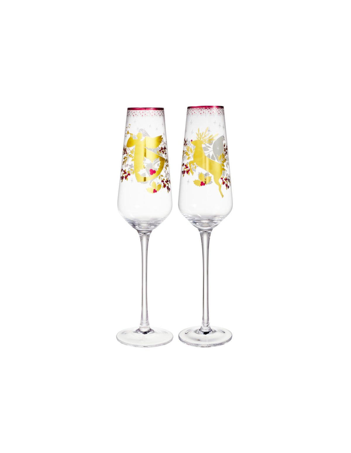 Maxwell & Williams  White Christmas 2026 Champagne Flute 240ML Set of 2 Gold Gift Boxed