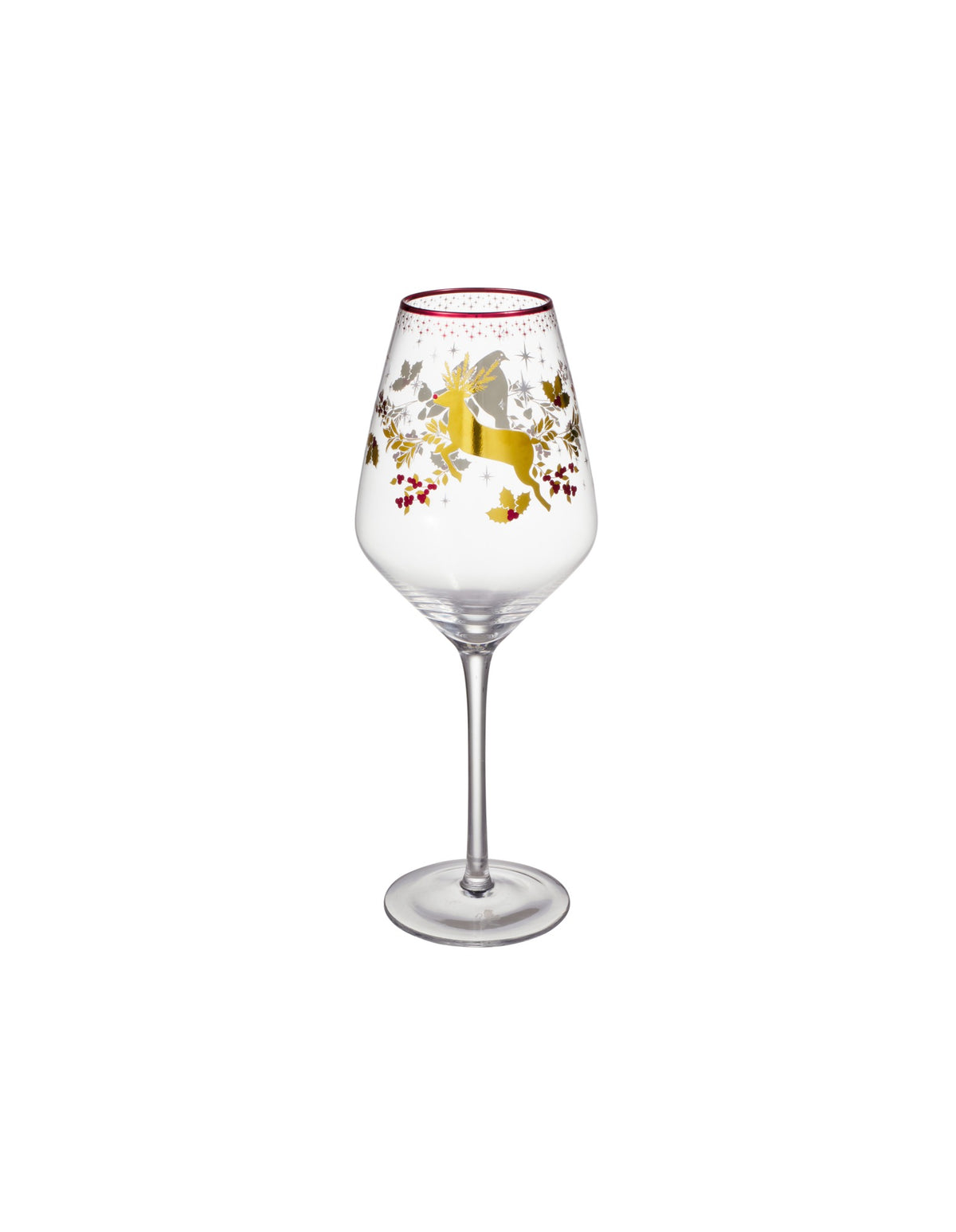 Maxwell & Williams  White Christmas 2026 Wine Glass 500ML Set of 2 Gold Gift Boxed
