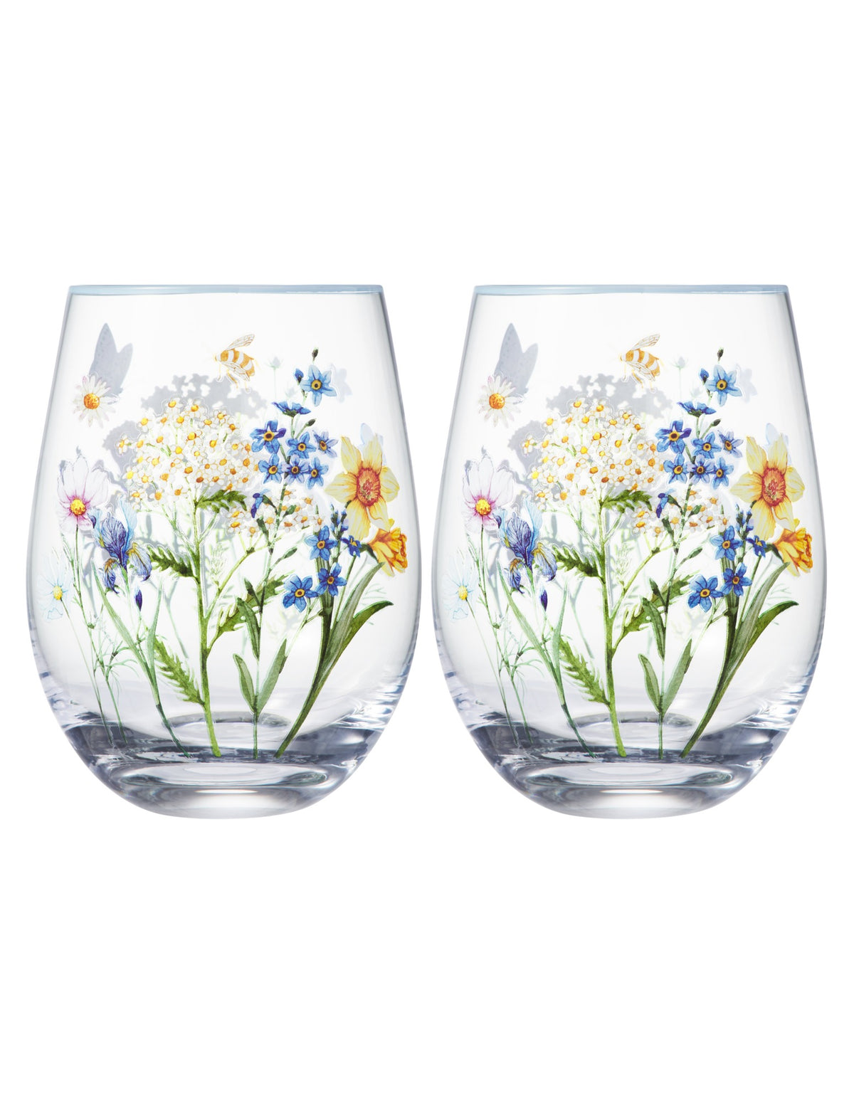 Maxwell & Williams Fluttering Meadow Stemless Glass 550ML Set of 2 Gift Boxed