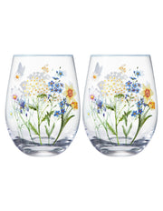 Maxwell & Williams Fluttering Meadow Stemless Glass 550ML Set of 2 Gift Boxed