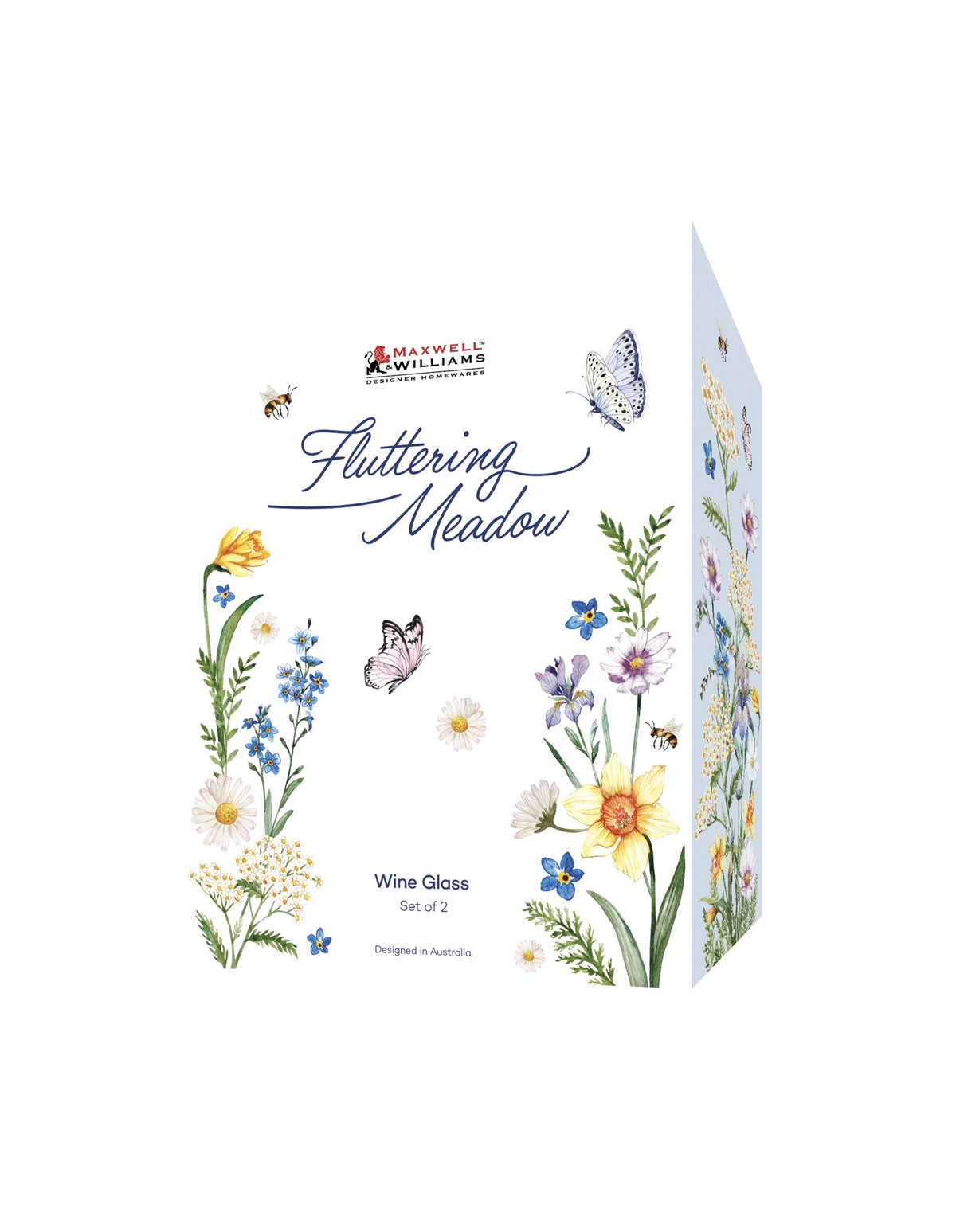 Maxwell & Williams Fluttering Meadow Wine Glass 580ML Set of 2 Gift Boxed