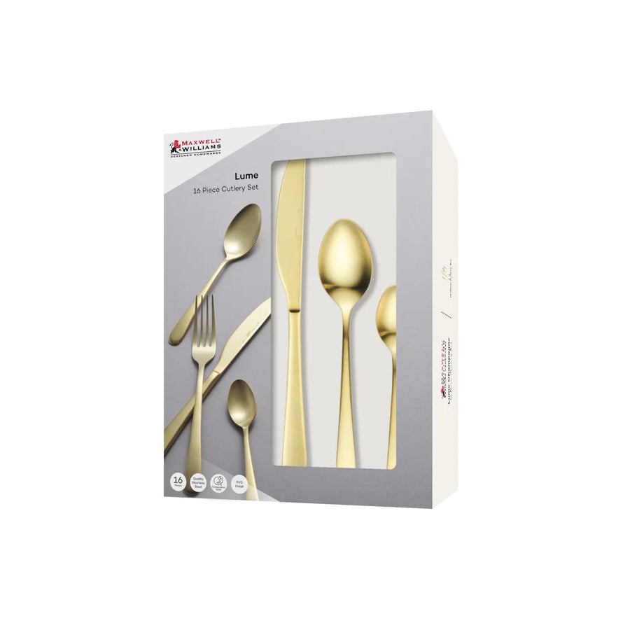 Maxwell & Williams Lume 16pcs Cutlery Set Champagne Gift Boxed