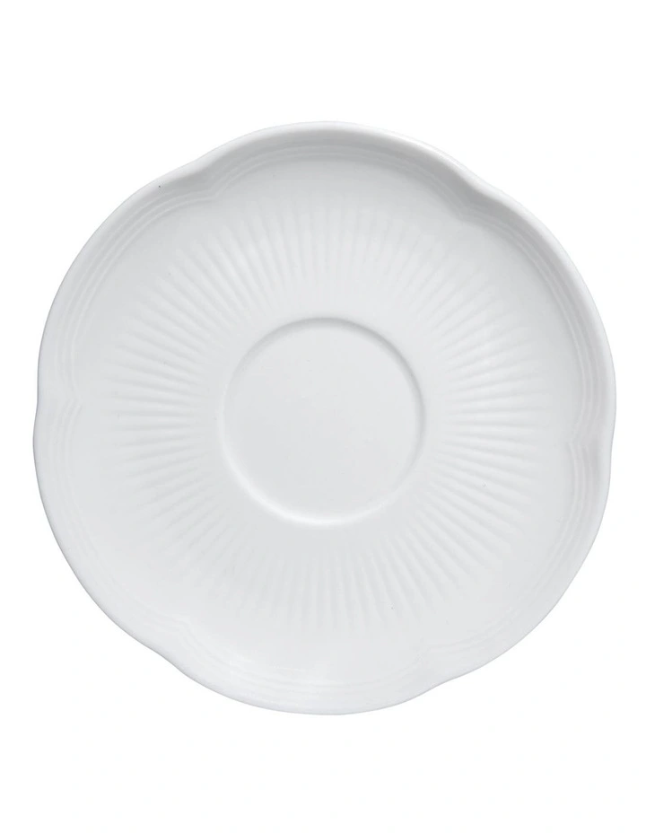 Maxwell & Williams White Basics Rococo Cup & Saucer 240ml in White