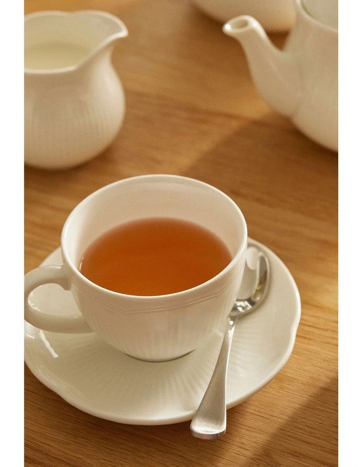 Maxwell & Williams White Basics Rococo Cup & Saucer 240ml in White