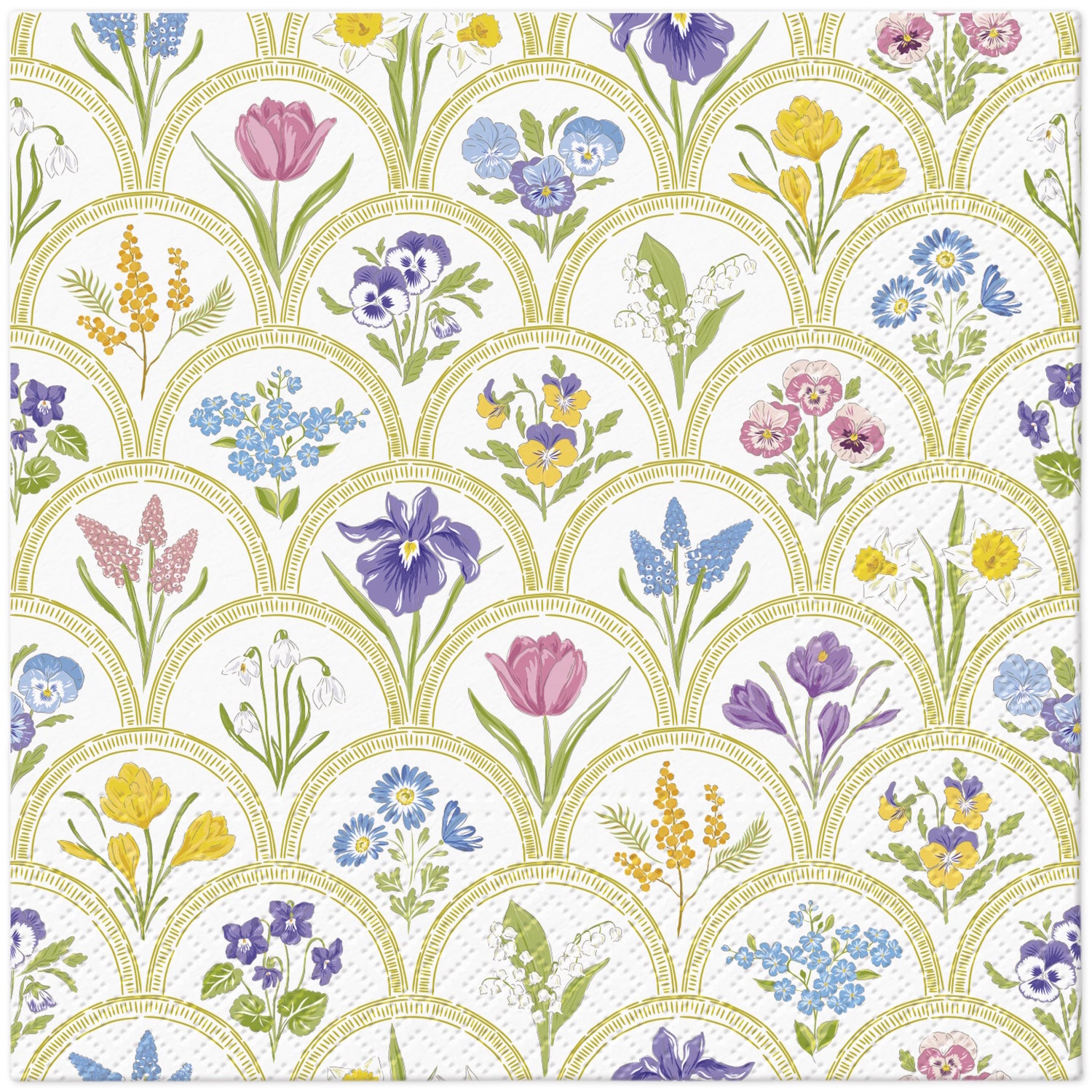 PAW Pack of 20 Napkins 33 x 33 cm - GARDEN MEDALLION PRINT