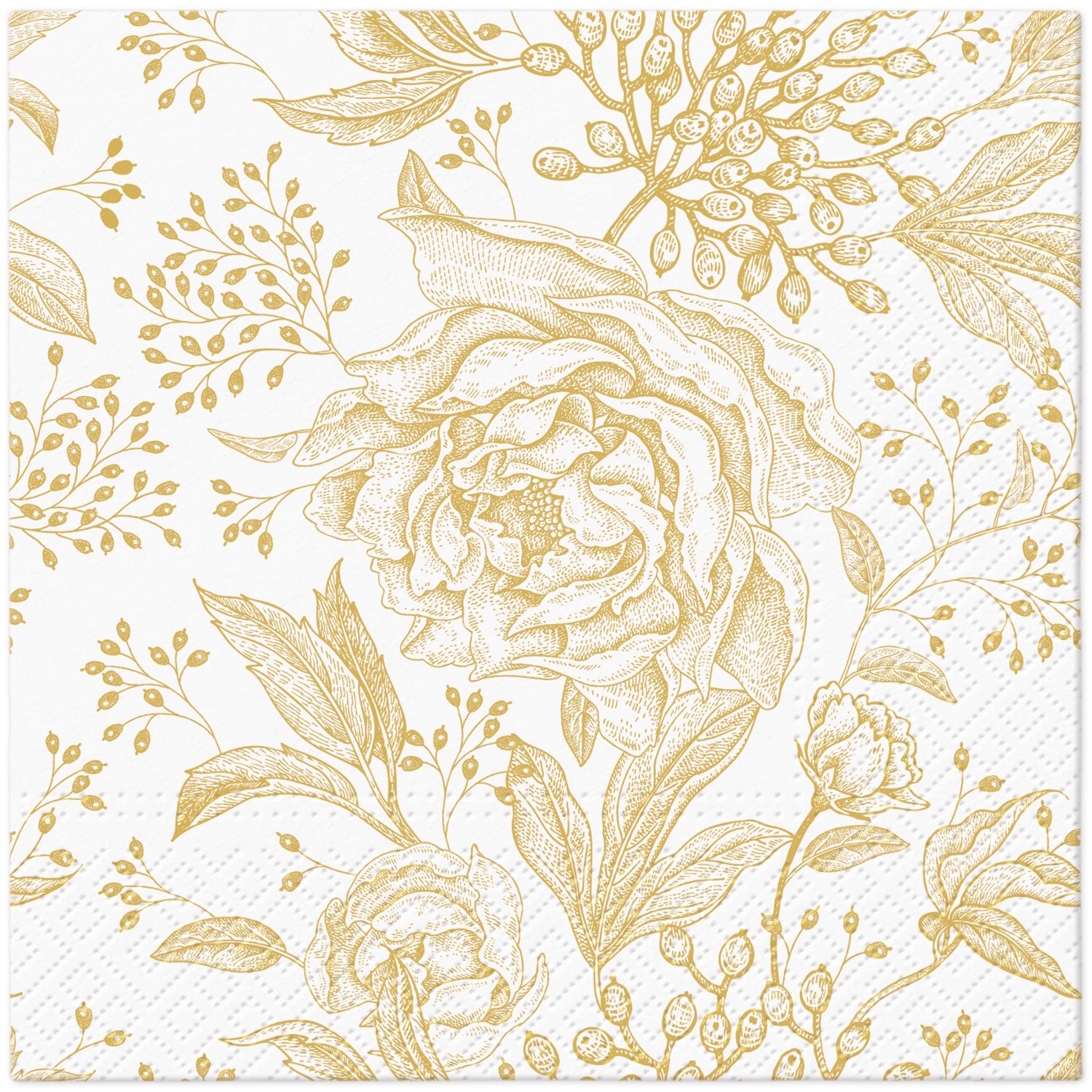 PAW Pack of 20 Napkins 33 x 33 cm - ROSE PEONIES