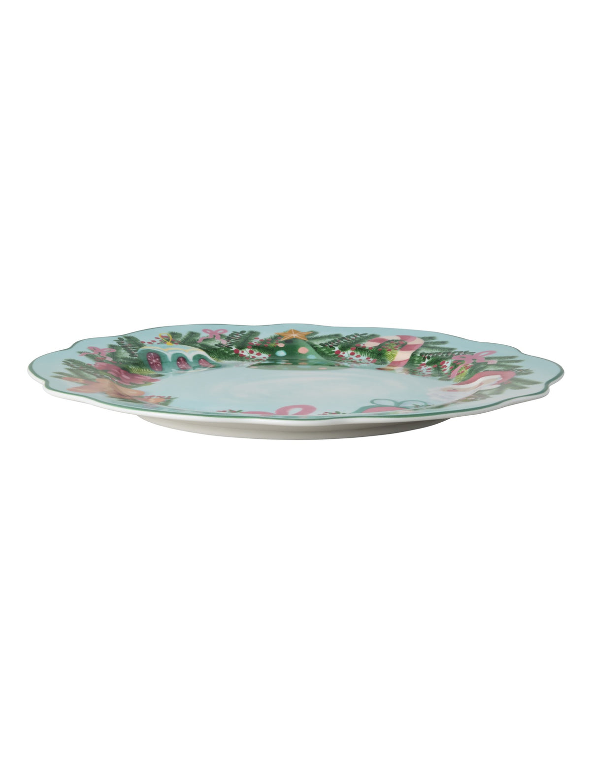Maxwell & Williams Tis The Season Scallop Rim Plate 20cm Green Gift Boxed