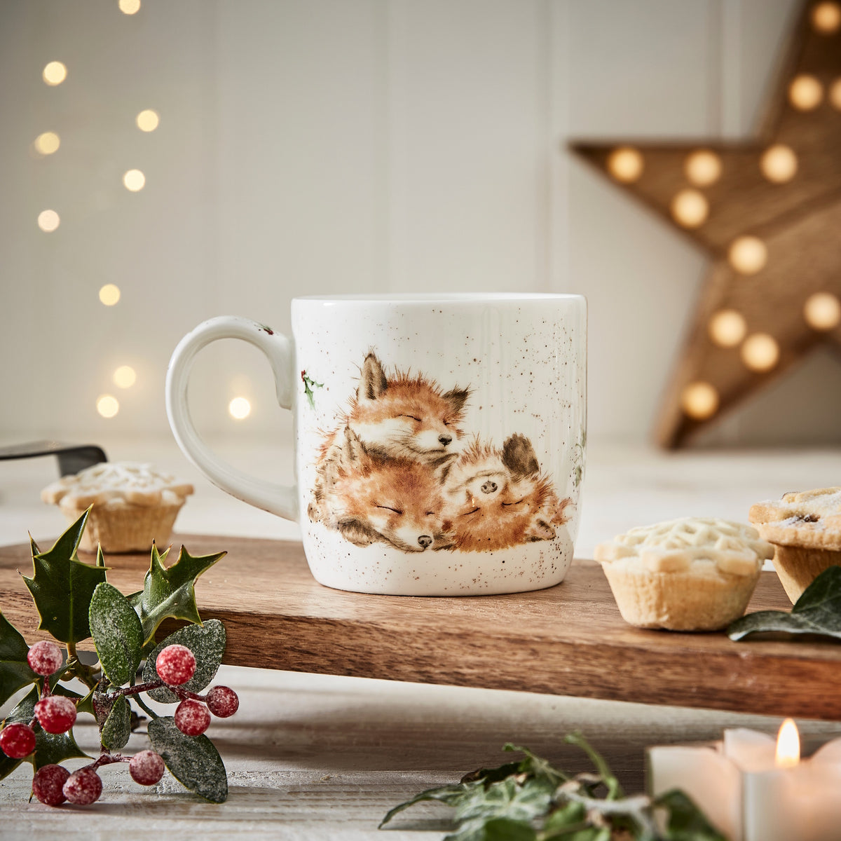 Royal Worcester Wrendale Designs - 0.31L/11Fl.oz Foxes Mug Night Before Christmas
