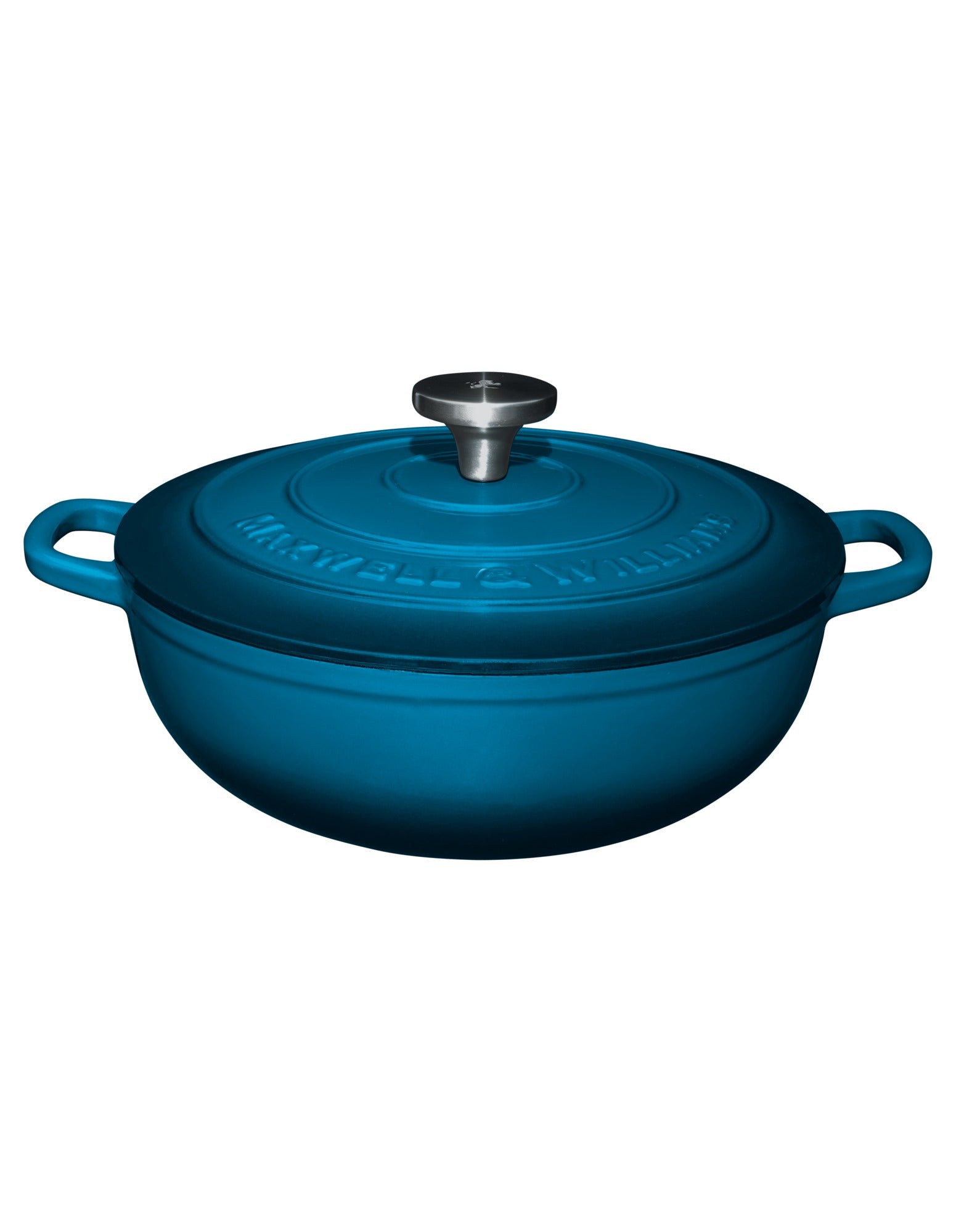 Maxwell & Williams Cast Iron Round Casserole Midnight Blue 26cm / 4L Gift Boxed