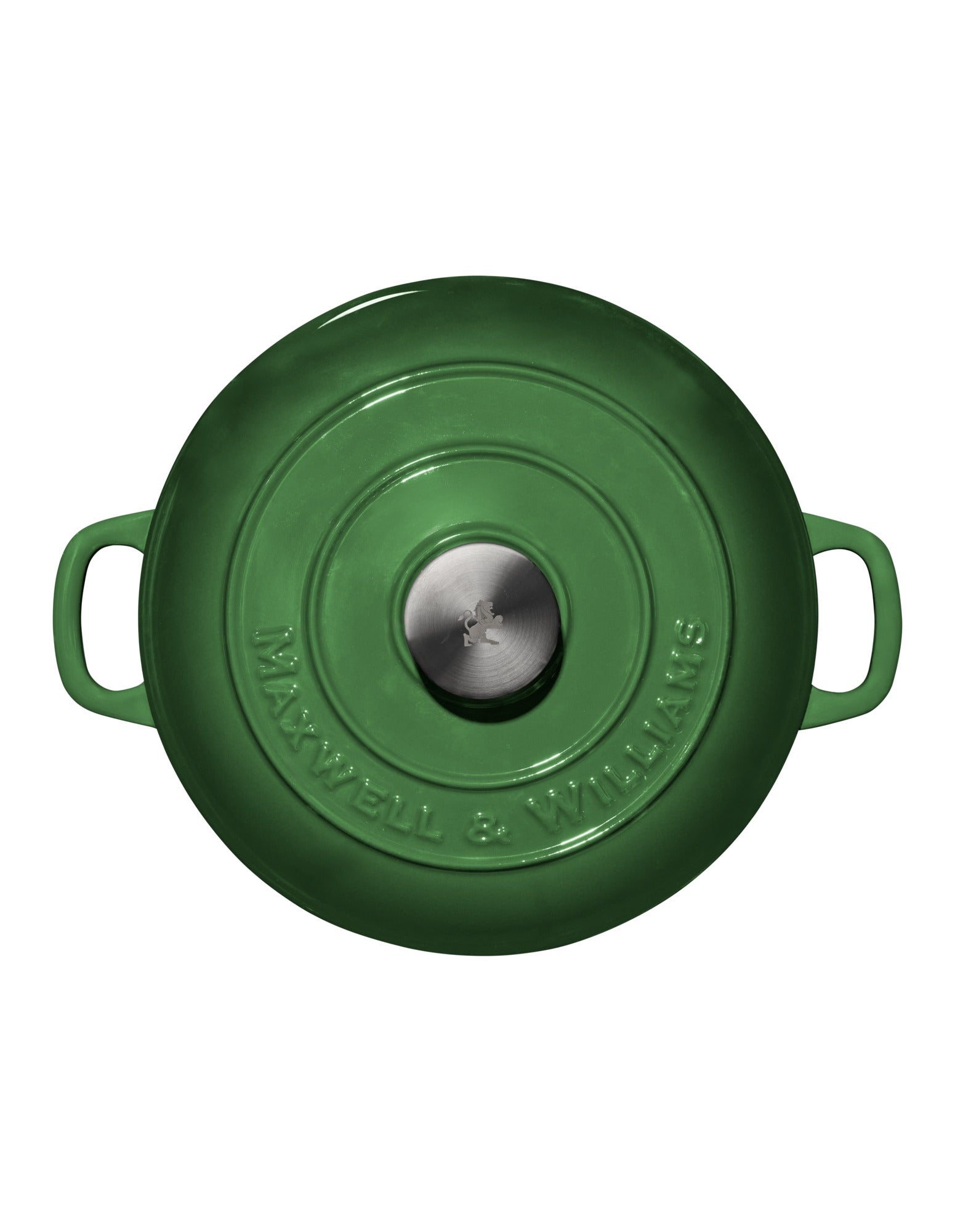 Maxwell & Williams Cast Iron Round Casserole English Racing Green 24cm / 3.3L Gift Boxed