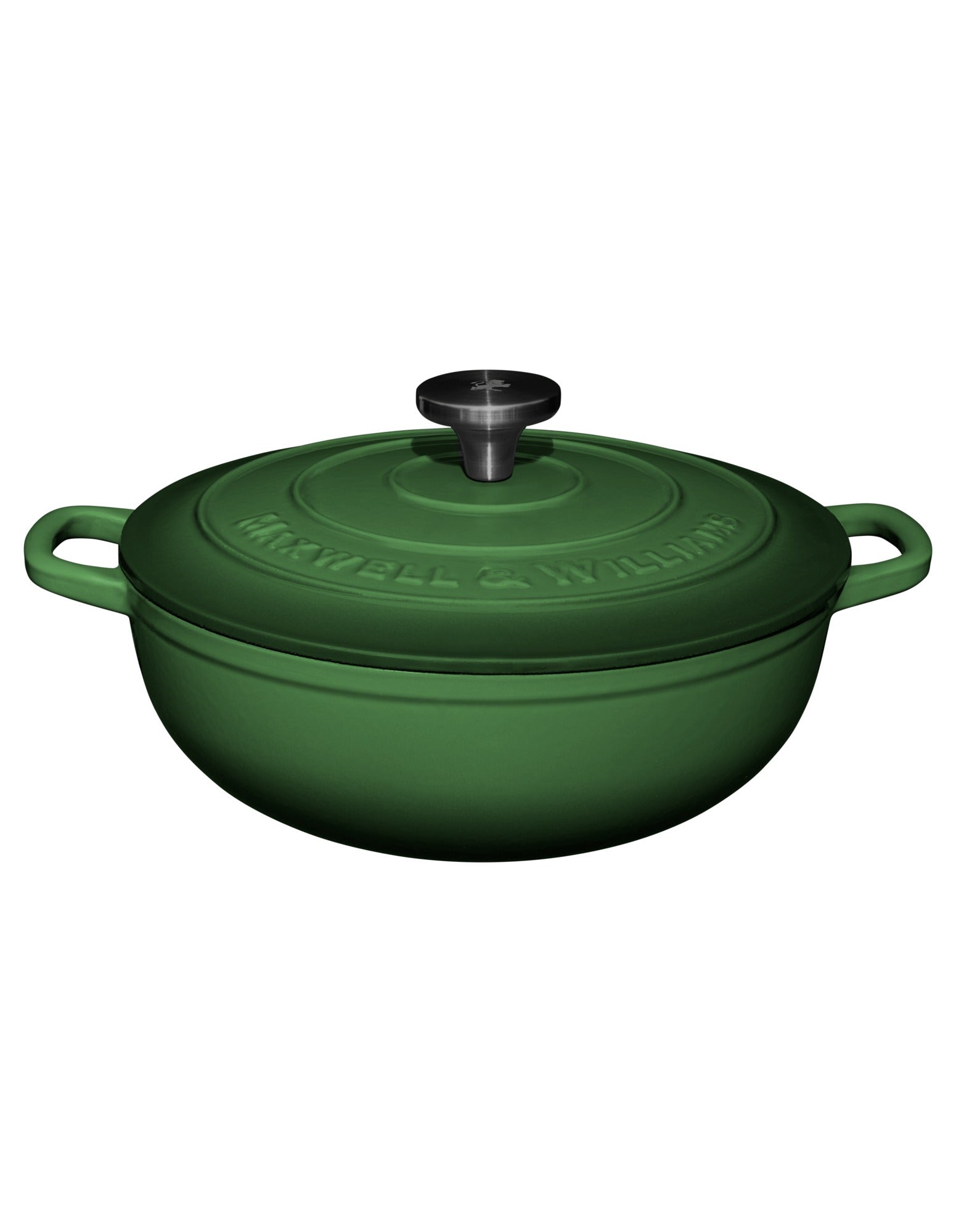 Maxwell & Williams Cast Iron Round Casserole English Racing Green 26cm / 4L Gift Boxed