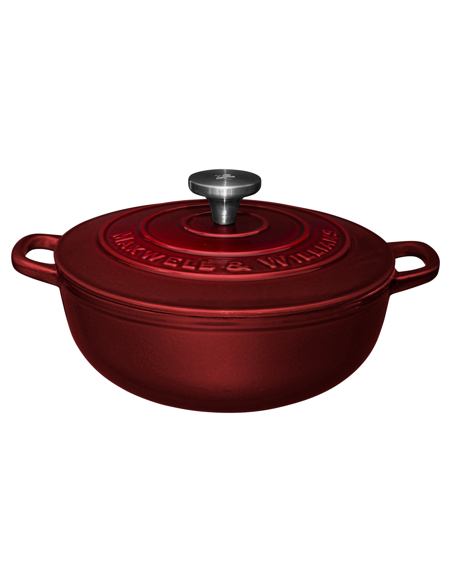 Maxwell & Williams Cast Iron Round Casserole Merlot 24cm / 3.3L Gift Boxed