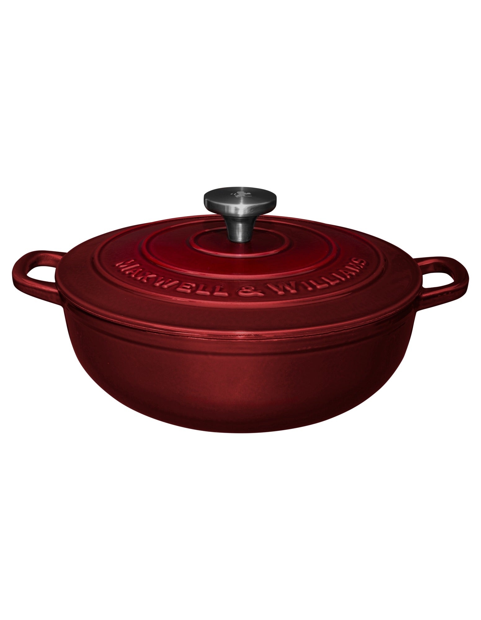 Maxwell & Williams Cast Iron Round Casserole Merlot 26cm / 4L Gift Boxed