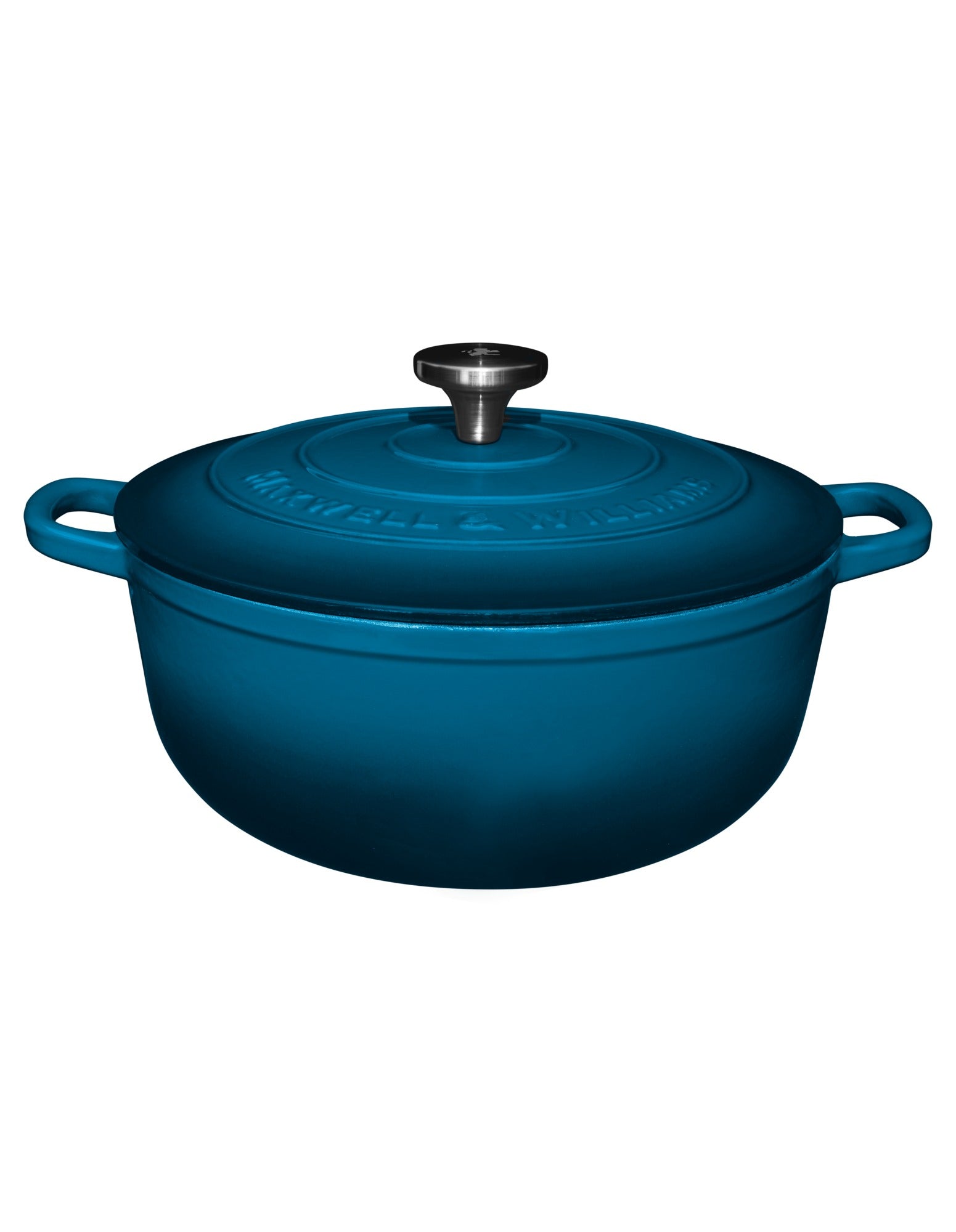 Maxwell & Williams Cast Iron Round Casserole Midnight Blue 28cm / 6.2L Gift Boxed