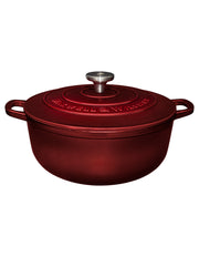 Maxwell & Williams Cast Iron Round Casserole Merlot 28cm / 6.2L Gift Boxed